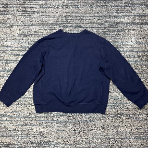 Polo Ralph Lauren Crew Neck/ Vintage Sweatshirt Sweater Fleece Navy Red Pony XXL - Picture 7 of 9